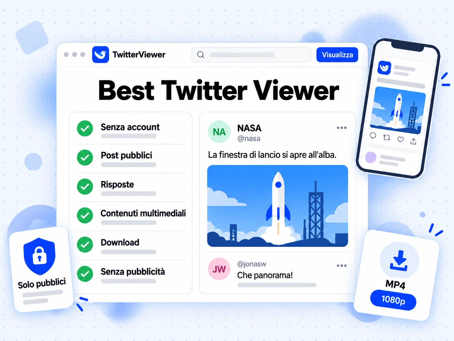 Best Twitter Viewer: senza account, post pubblici, risposte, media e download in un unico posto