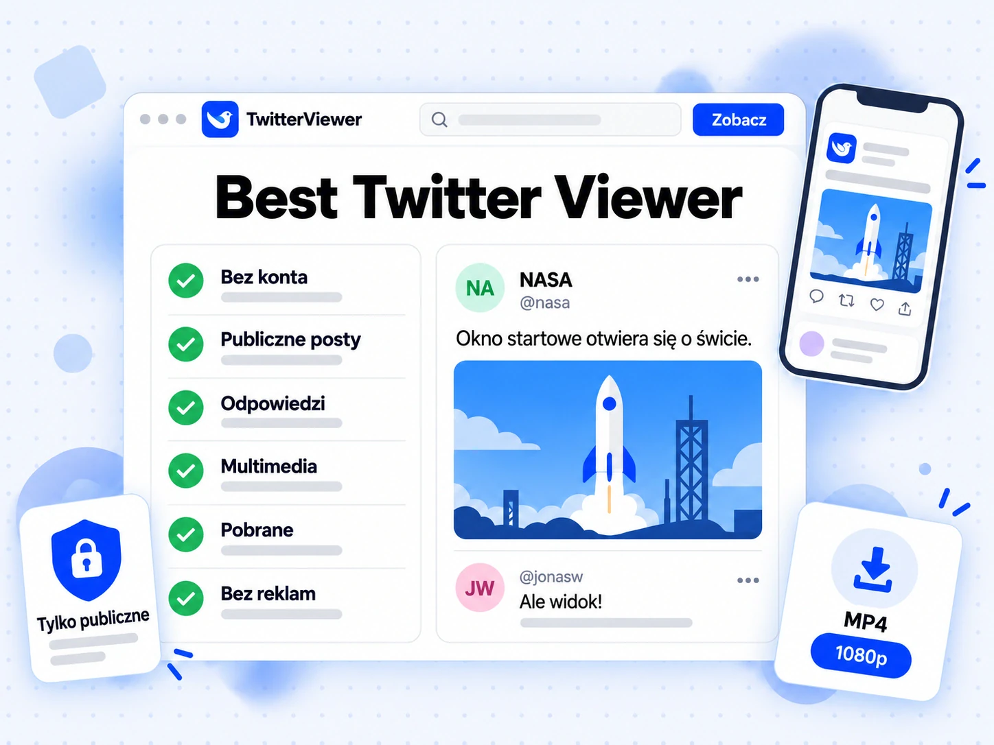 Best Twitter Viewer — lista kontrolna: bez konta, publiczne wpisy, odpowiedzi, media i pobieranie w jednym miejscu