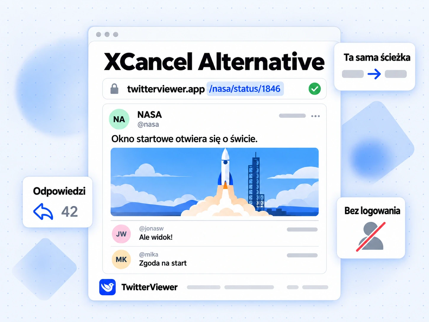 XCancel Alternative: link XCancel z tą samą ścieżką w TwitterViewer otwierający wpis z odpowiedziami